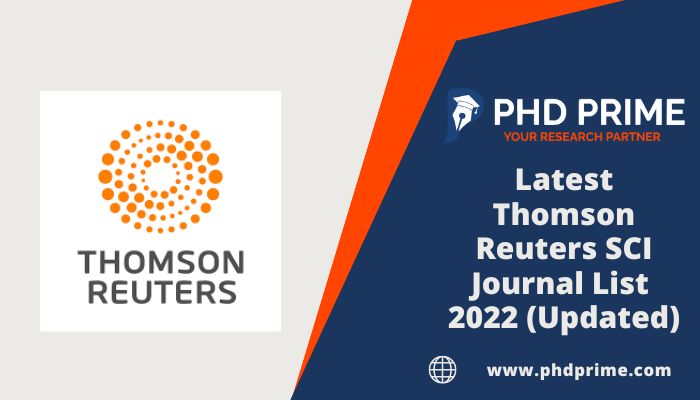 Latest Thomson Reuters Sci Journal List 2022