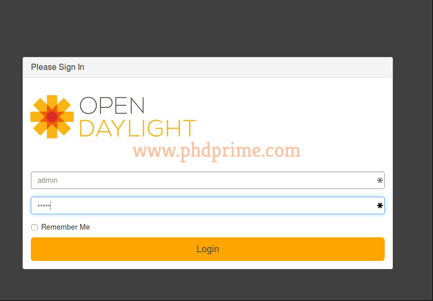 Login Page of OpenDaylight