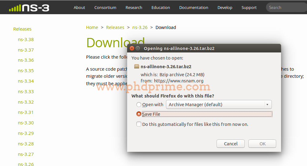 Downloading Ns3