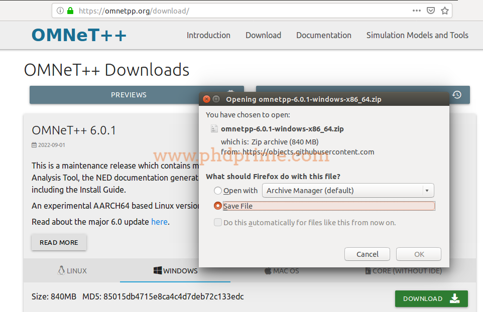 URL to Download OMNeT++