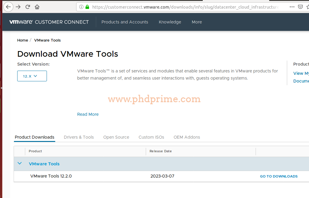 Link to Download VMWare Tool
